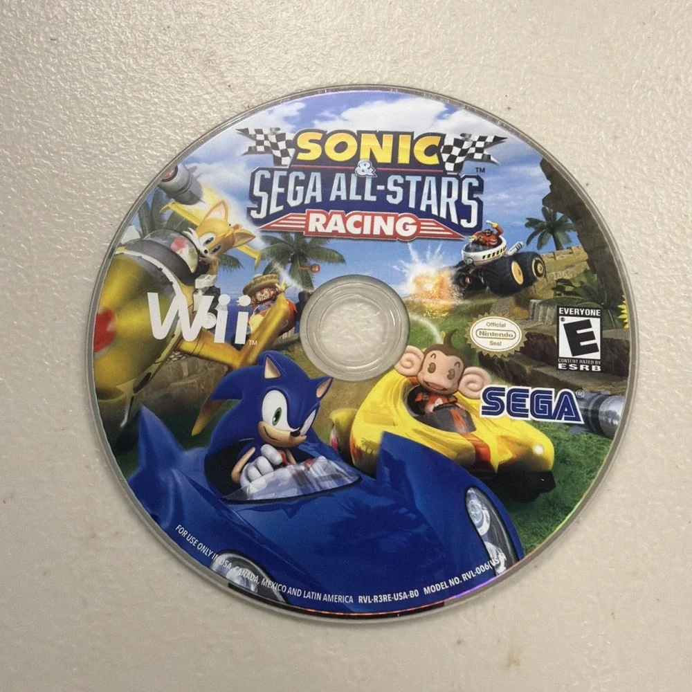Sonic & Sega All-Stars Racing Nintendo Wii Loose Disc Only Tested